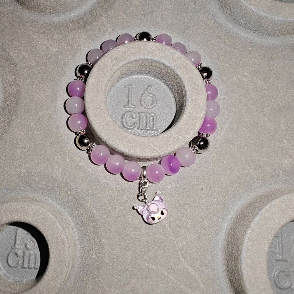 Kawaii Kuromi Handmade Beaded Bracelet